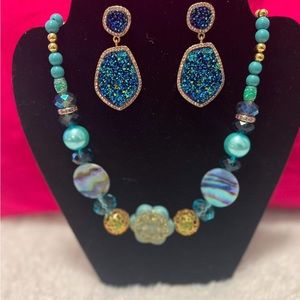 Handmade necklace with earrings